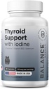 Balancebreens Tiroid Support Suplemento con Iodine, L-Tyrosine, Vitamina B12 &amp; Selenium, 30 Veg Capsules - Energía, Metabolismo & Focus Support