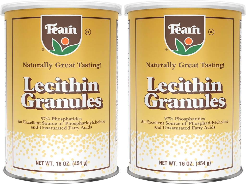 Fearn Natural Foods Soy Lecithin Granules – Fat Emulsifier with Essential Nutrients for Health, Mejora la textura de los pasteles, panes " DIY Gummies, 16 Oz (Pack of 2)