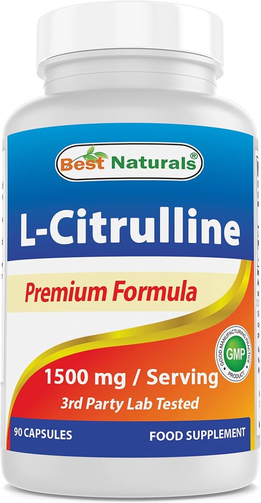 Best Naturals L-Citrulline Capsules - 1500mg/Serving - Non-GMO - Gluten Free - 90 Capsules (90 Count (Pack of 1))