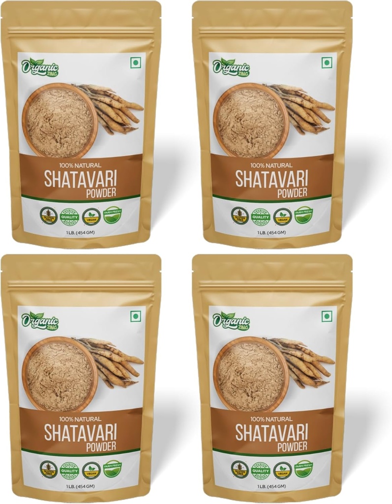 Abrazar su vitalidad: Nourish Your Feminine Essence with Shatavari Powder Organic Blend - 16 Ounces (Pack of 4) - Un ayurvédico puro y natural para la salud de las mujeres holísticas