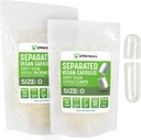 XPRS Nutra Vegan Size 0 Separated Capsules - 100 Count Clear Premium Empty Capsules Separated in Bags - Pills for DIY Supplement Filling
