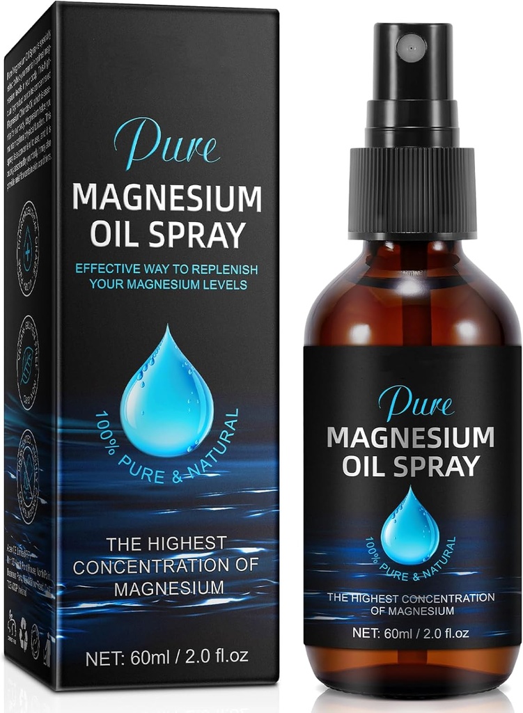 Óleo de Magnesio Genérico, Óleo de Magnesio para Pies, 100% Puro Orígeno de Magnesio Natural Orgánico, Fácil de usar, Óleo de Magnesio