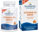 Nordic Naturals Vitamin D3 5000, Orange - 200 Mini Soft Gels - Support for Healthy Bones, Mood, & Immune System - Vegetarian - Non-GMO - 200 Servings