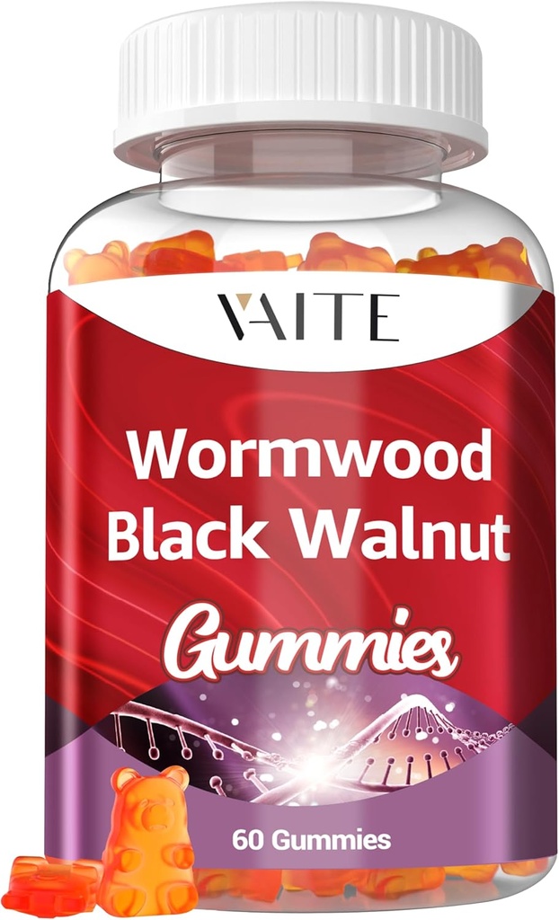 Black Walnut Wormwood Gummies - Suplemento Herbal con Artemisia Annua Herb & Juglans nigra Hull for Digestive Wellness & Natural Body Cleanse, Non-GMO & Gluten Suplementos gratis - 60 Gummy Chewables