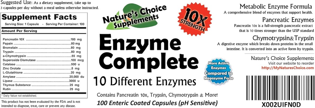 Enzyme Completo con Chymotrypsin,Trypsin &amp; More
