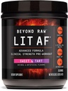BEYOND RAW LIT Advanced Pre Workout Formula, Sweet and Tart, for Energy, Focus, Endurance, Pumps, with 300mg Rapid and Targeted Release Caffeine, Creatine, Beta Alanine, Taurine, 20 Servings