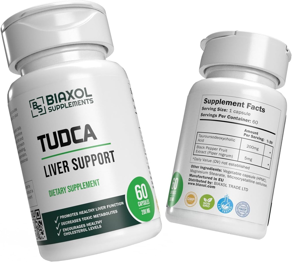 2024 Mejor TUDCA (Acido Tauroursodeoxycholic) Silencio Salud del hígado Silencio Testado Silencio 60 cápsulas