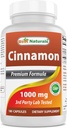 Mejores Naturales Cinnamon 2000 mg Equivalente con cromo 400 mcg por Serving - Metabolismo Soporte - 180 cápsulas