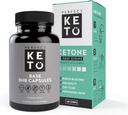 Perfect Keto Exogenous Ketones Base BHB Suplemento (60 cápsulas) - Ketogenic Diet Support Weight Management, Energy & Focus - Ketosis Beta-Hydroxybutyrate con (100 piezas) Keto Strips Bundle