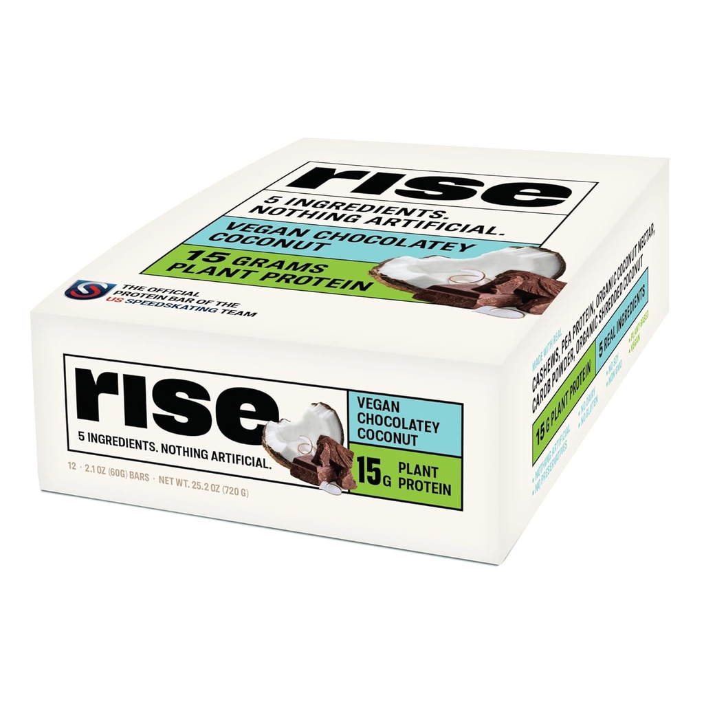 Rise Pea Protein Bar - Chocolately Coconut ← Desayuno Bar &amp; Protein Snack 15g Protein Just 5 Whole Food Ingredients Non-GMO Gluten-Free Soy Free