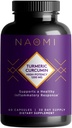 NAOMI Turmeric Curcumin High-Potency 1,200 mg, 95% Curcuminoides " BioPerine Black Pepper Extract to Boost Absorption up to 2000%, Extra-Strength Joint, Muscle, Brain Support, 60 Caps, 30-Day Supply