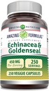 Fórmulas increíbles Echinacea con suplemento de Goldenseal Silencio 450 Mg Silencio Veggie Capsules Silencio No-GMO Silencio Gluten Gratis Silencio Made in USA (1 Pack, 250 Cuenta)