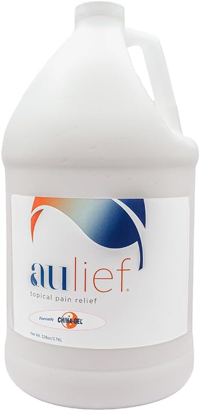 China-Gel Aulief Alivio de Dolor Artritis &amp; Muscle Rub for Sore Muscles & Joint Pain, Neck, Knee & Back Aches, Premium Dye-Free White Topical Gel, 128 oz Bottle