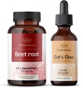 HerBAMAMA Beet Root and Cat's Claw Kit - Bundle of 21:1 Concentrate Beet Root and Cat's Claw Tincture 2 fl oz - Vegan, Non-GMO, Sugar &amp; Alcohol-Free - 2 Pack
