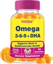 Bueno. Sí Omega 3 6 9 Gummies Silencio con aceite de Flaxseed y DHA Silencio Vegetarian Omega 3 Fish Oil Alternative ← GMO Free, Naranja &amp; Lemon Flavor TEN Natural Sourced Colores y Sabores TEN 90 Conde