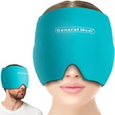 General Medi Headache & Migraine Ice Wrap Cap, Cold Therapy Migraine Relief Hat, Headache Ice Hat Cold Compress, Great for Puffy Eyes, Tension, Sinus & Stress Relief (Blue)