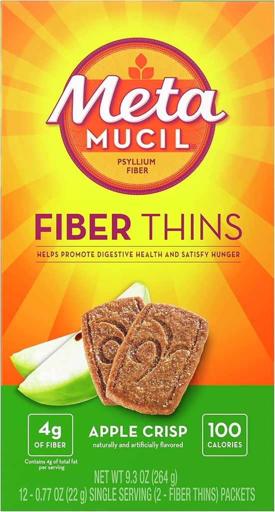 Metamucil Fiber Wafers Apple Crisp Packets, 2 ea