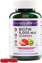 NatureWise Biotin Gummies - Supports Healthy Hair, Skin and Strong Nails - Vitamina B7 5000mcg - Belleza natural - Fresa-Kiwi Flavor - Vegan, No GMO, Gluten Gratis - 60 Conde[30 Day Supply]