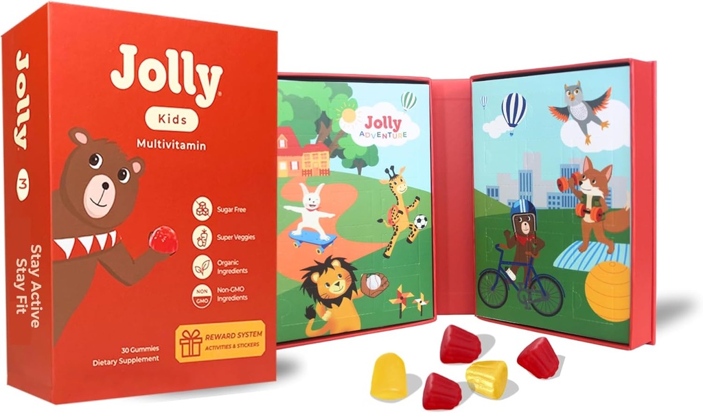 Jolly Adventure®: Las mejores vitaminas de los niños para los cuerpos saludables emparejados con divertidas actividades diarias para el éxito del desarrollo - Tema: Ayudar a los niños a amar ejercicio " Mantener la confianza