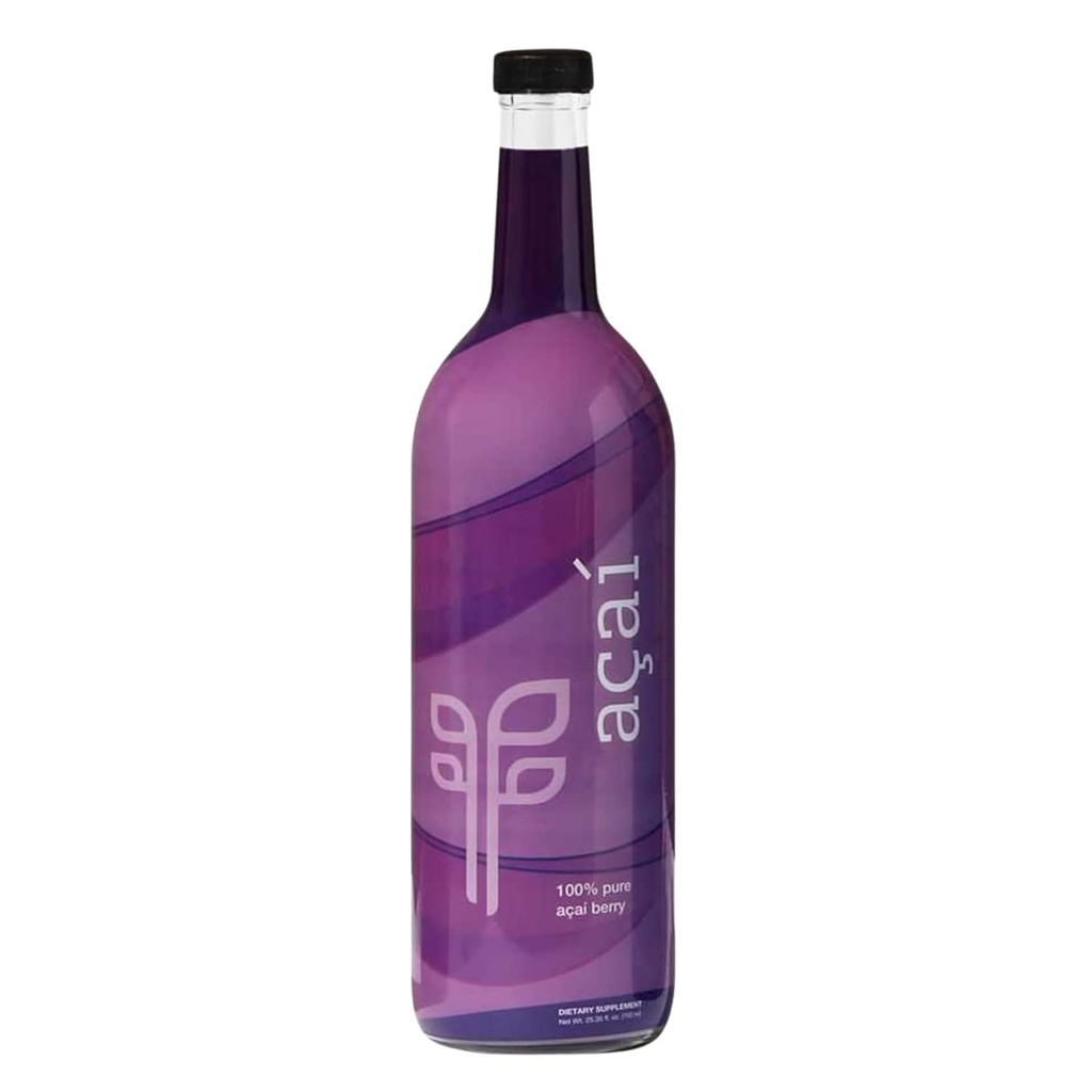 Puro 100% Acai (750 ml) Superfruit Juice - Empaquetado con antioxidantes, ácidos grasos esenciales y fitonutrientes. Sin azúcar, sin dilución, sin gluten &amp; Kosher