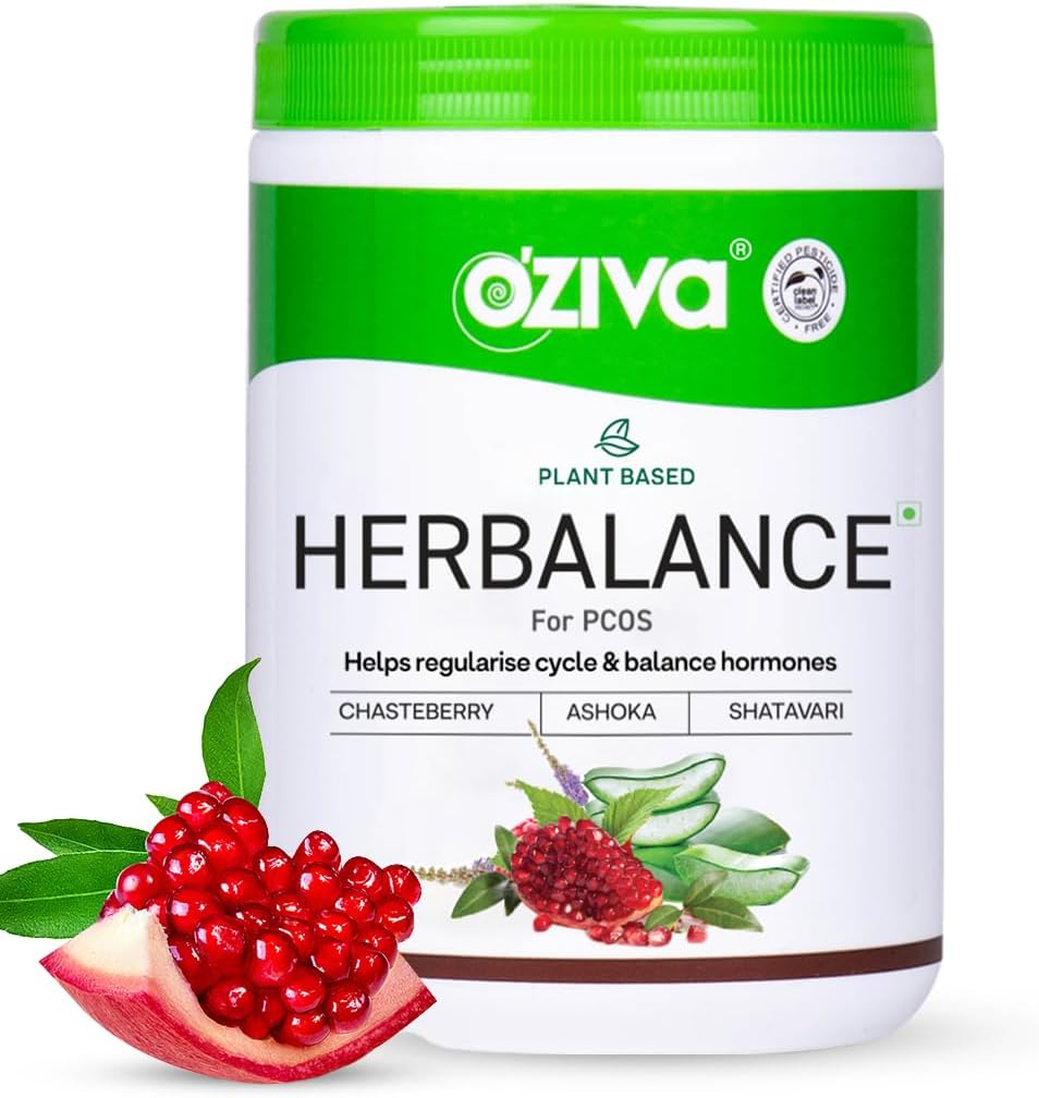 HerBalance para PCOS TENIDO Suplemento PCOS para Mujeres para Equilibrio Hormonal " Mejor Ciclo Menstrual TENIDO PCOS Beber con Inositol, Shatavari, Chasteberry, Ashoka Certified Clean " Vegan, 250g