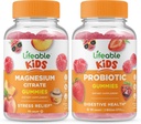 Citrate de Magnesio Lifeable Niños + Probiótico 2 Billones CFU Niños, Gummies Bundle - Gran Tasting, Suplemento de Vitamina, Gluten Gratis, GMO Gratis, Chewable Gummy