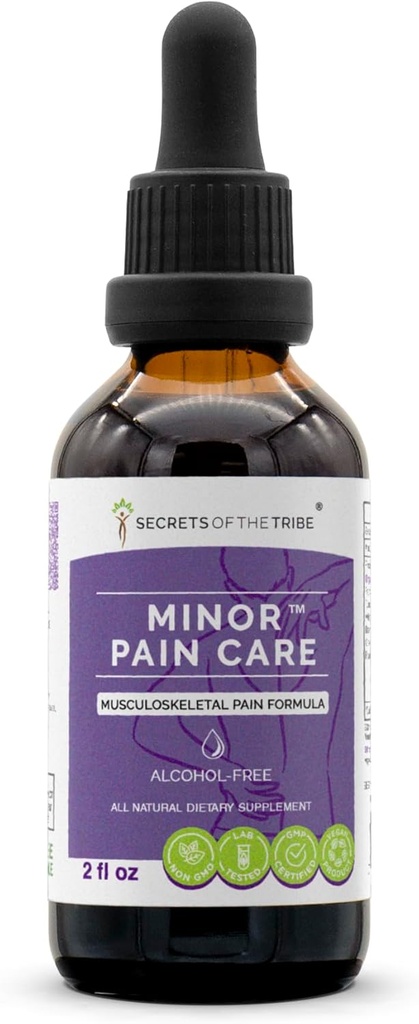 Cuidado de dolor menor Sin alcohol, Glycerite Frankincense, Turmeric, White Willow, Beet Root, Green Tea, Feverfew. Tintura, Extracto Herbal de Dolor Musculoesquelético Fórmula 2 OZ