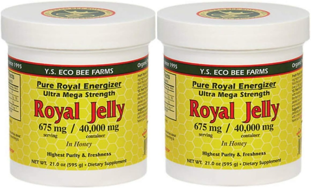 Y.S. Eco Bee Farms, (2 Pack) Royal Jelly, en Honey, 675 mg, 1.3 libras (595 g)
