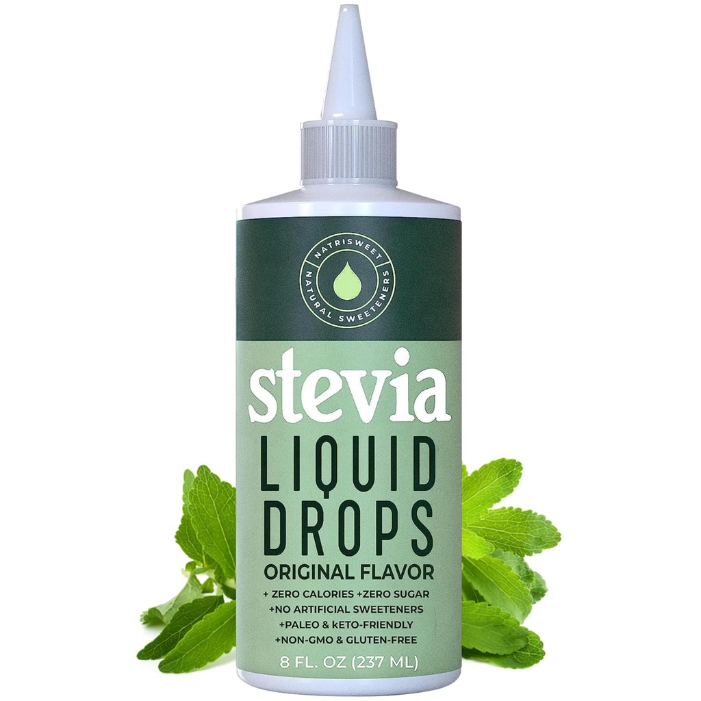 Stevia Liquid Drops, 8 Fl oz, 1823 Servings, Pure Concentrated Drops with Zero Calories " Zero Carbs, Delicious Sugar Substitute Great for Keto & Paleo Diets, by Natrisweet