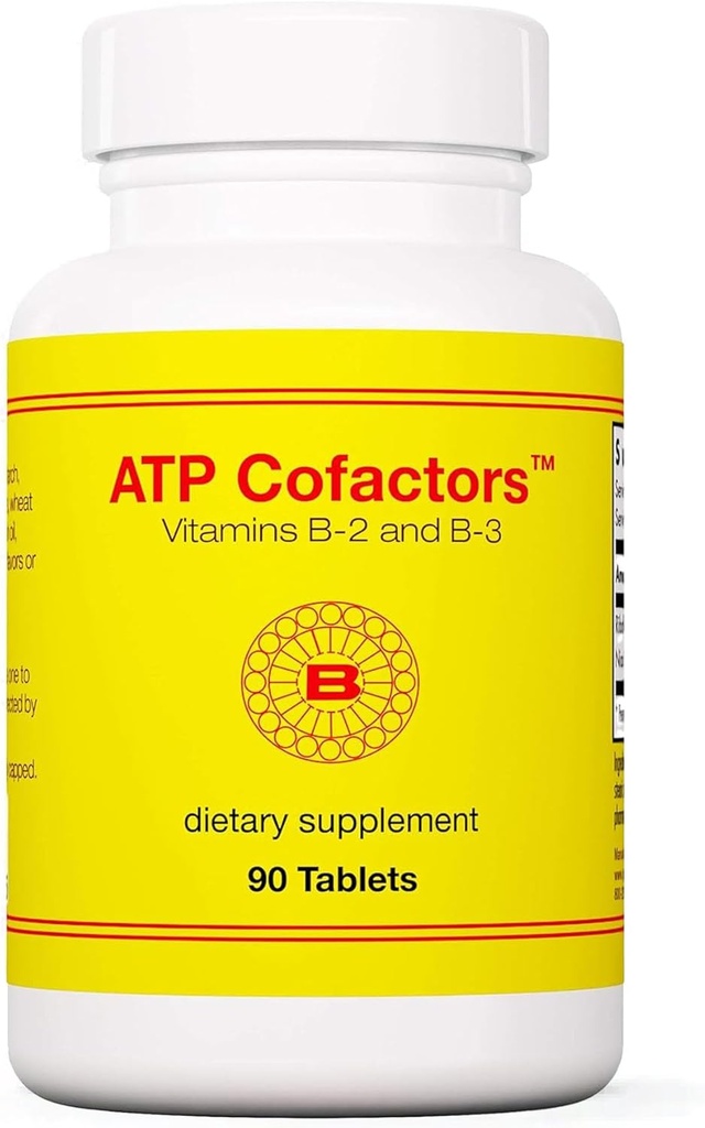 Cofactores Optimox ATP - Complejo de vitamina B para Mujeres y Hombres, Vitamina B2 y B3, 100 mg Riboflavin y 500 mg Niacina, Tablas multivitamínicas de alta potencia para soporte energético - 90 Cuenta