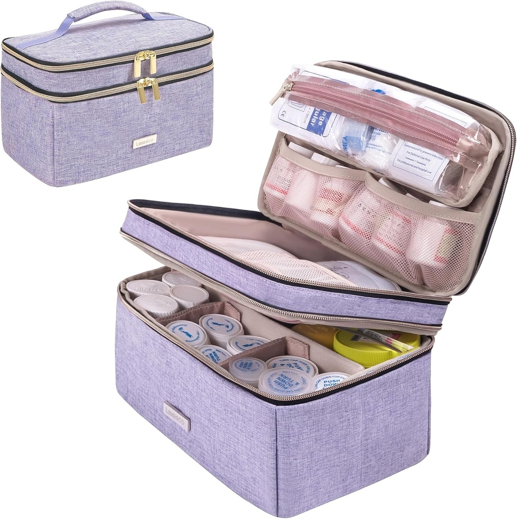 Filtro de almacenamiento de medicamentos Organizador de botellas con el organizador de botellas de bolsillo pequeño portátil para emergencias Inicio Kit de caja de primeros auxilios (Purple)