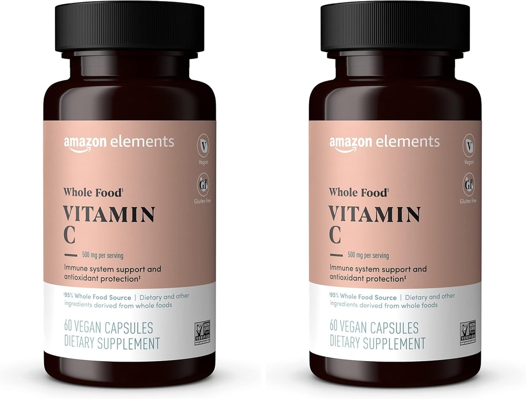   Elements Whole Food Vitamin C, 60 Capsules (Pack of 2)