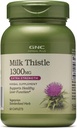 GNC Herbal Plus Milk Thistle 1300mg Suplemento, Extra Strength, Vegetarian, Supports Healthy Liver Function, 60 Servings