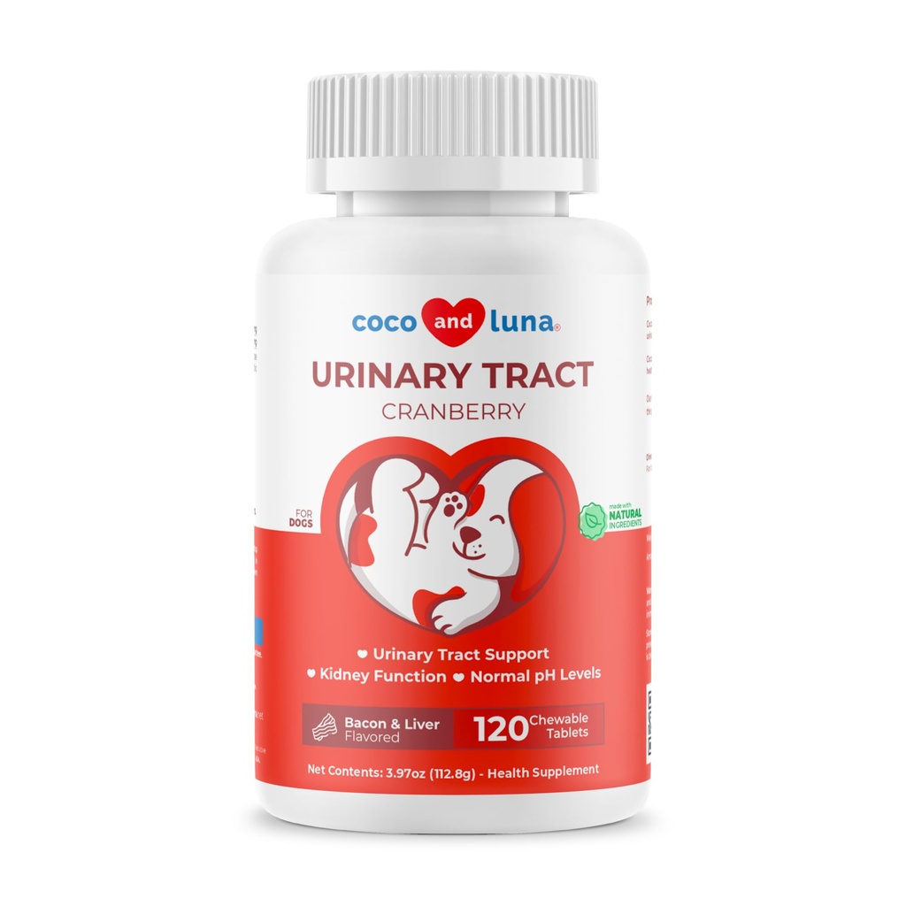 Cranberry for Dogs - 90 Soft Chews - Urinary Tract Support, Bladder Health, Dog UTI, Bladder Stones, Incontinence Support