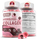 Péptidos de colágeno hidrolizado, Gummies marinas para Mujeres Hombres, Multi Collagen Tipo I II III V &amp; X para el crecimiento del cabello, uñas de piel sana - Collagen Gummy w / Hair Vitaminas Biotina Keratina & Vitamina D3, 120Cts
