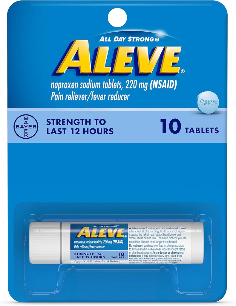 Alimentador de Dolor de Aleve / tablas de reducción de frecuencias, 220 mg 10 ea (Pack de 3)