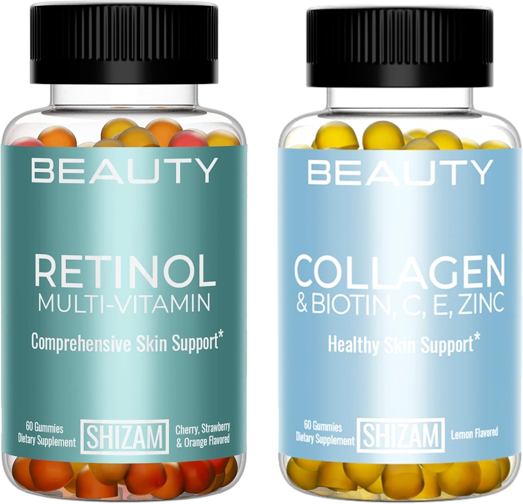 SHIZAM Retinol Multi-Vitamin &amp; Collagen w Biotin Gummies in Combo