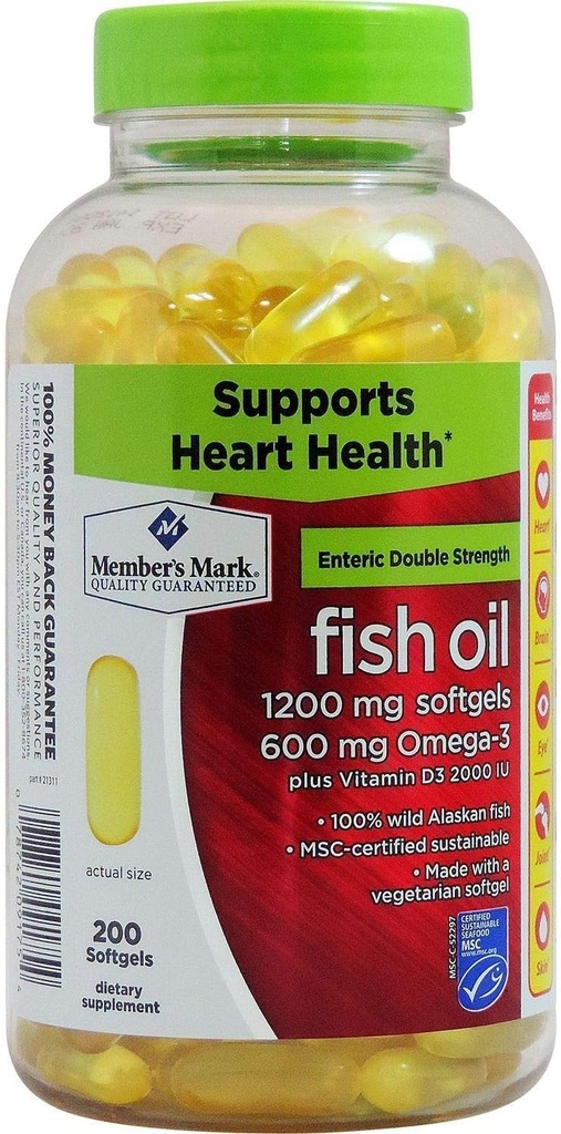 Mark Enteric Double Strength Fish Oil 1200mg (200 softgels)