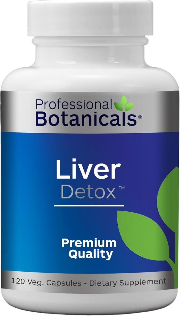 Professional Botanicals Liver Detox – Natural Liver Cleanse & Detox Support with Botanicals & Enzymes – 120 Vegan Capsules