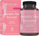 Brillador de pelo con biotina &amp; resveratrol - Hair &amp; Nail Growth Supplement for Women - Supports Healthy Thickness & Shine with Biotin - 60 cápsulas (30 servidos)