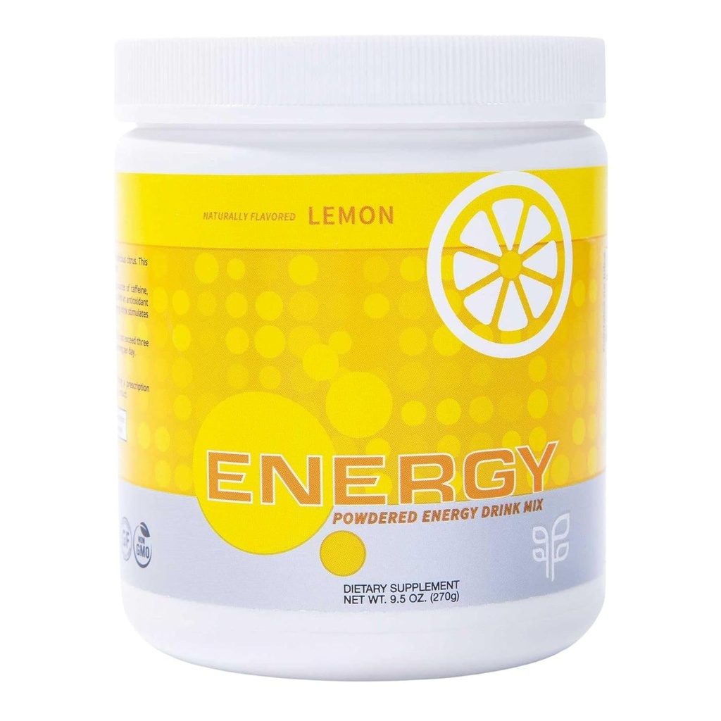 PURE Energy Drink Mix, Zesty Lemon Wheatgrass Organic Juice, Empaquetado con antioxidantes " Essential, Mineral Rich Vitamin A, C, E y B6 Natural Boost " Wellness, Zero Sugar Formula, 270g