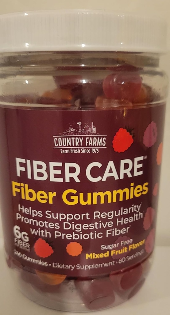 COUNTR Farm Fiber Gummies Azúcar G6 Fibra PER Sirviendo frutas mezcladas sabor 240 CT