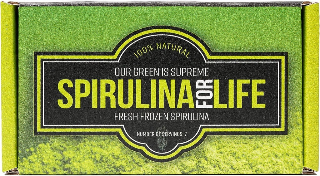 Spirulina 7 Stick Pack 7 Day Supply Spirulina Live Flash Frozen 100% Pure Grown en Alkaline Water Grown, Harvested and Frozen in The USA Most Complete Super Food and Natural Multivitamin