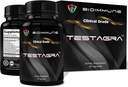 TESTAGRA Testosterona Booster para Hombres. 10X Concentrado- 90 cápsulas - Aumentar la fuerza de la energía muscular magra. Saw Palmetto, Tribulus, Tongkat Ali, Horny Goat Weed, Zinc