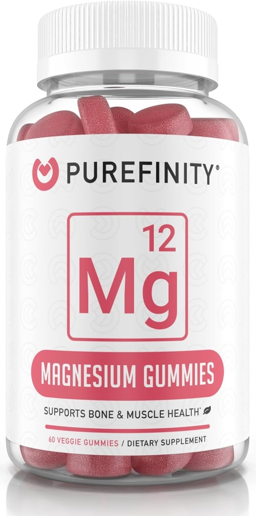 Magnesium Citrate Gummies 600 mg para Adultos – Suplemento de alta absorción para calambres, recuperación muscular, sueño, huesos y apoyo energético – No GMO, alérgenos gratis – 60 gomas veganos