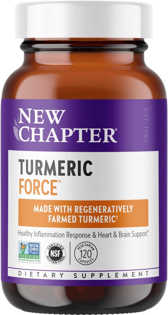 Nuevo Capítulo Suplemento Turmérico, Un diario, corazón, cerebro &amp; saludo Apoyo a la Inflamación, Turmérico supercrítico Significa No Necesario Negro, No Gluten Libre – 120 Conde (4 Mes de Suministro)