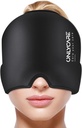 ONLYCARE Migraine Relief Cap,Soothing Migraine Mask, Upgraded Odorless Gel Ice Head Wrapy, Hot and Cold Therapy, FSA-HSA Eligible Headache Ice Pack for Tension and Stress(Black)