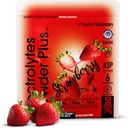 PowderVitamin Electrolytes Powder Plus Keto, Fresa (50 Servings) 0 Azúcar, No Maltodextrin,1000mg Potasio,120mg Calcio,120mg Magnesio, Vitamina Orgánica C, Calorias de Zoro, Hidratación Energética Polvo