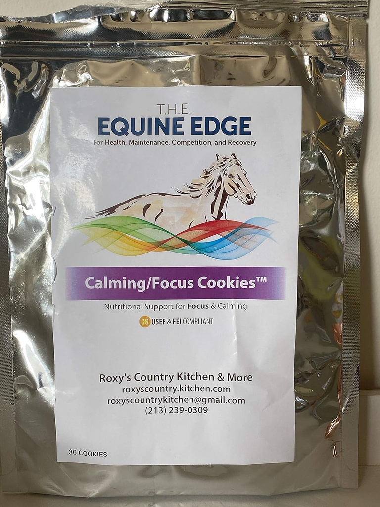 Calming/Focus Cookies - Suplementos de Caballo Natural para Calming & Focus, 30 Cookies