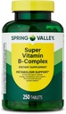 Spring Valley Super Vitamina B-Complex Tabletas Suplemento dietético (250 Tabletas) - Nuevo look
